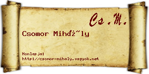 Csomor Mihály névjegykártya