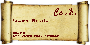 Csomor Mihály névjegykártya