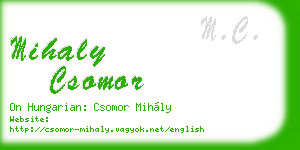 mihaly csomor business card